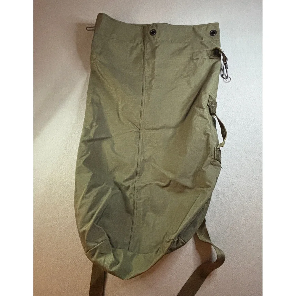 VTG US Military Sea Bag Duffle Backpack Olive Drab Green Canvas Large Gorpcore